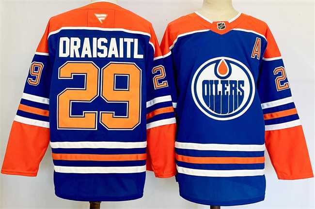Men%27s Edmonton Oilers #29 Leon Draisaitl Royal 2024-25 Stitched Jersey